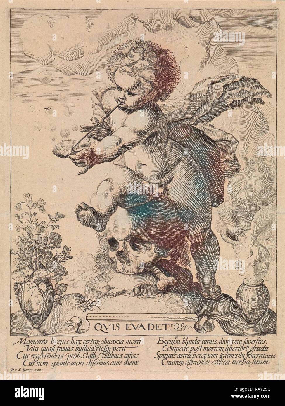 Allegoria della caducità, anonimo, Pieter van den Berge, 1694 - 1737. Reinventato da Gibon. Arte Classica con un reinventato Foto Stock