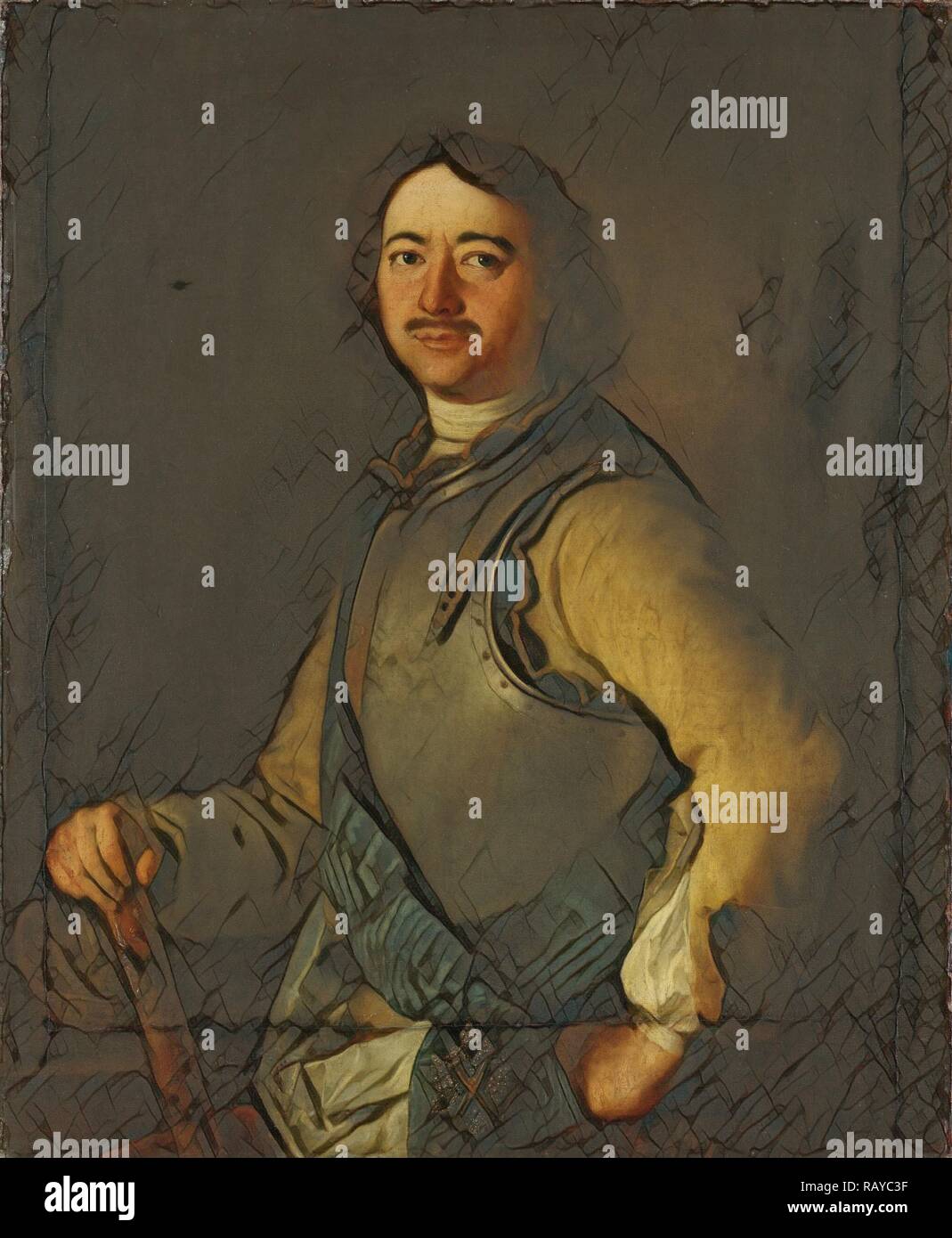 Pietro il Grande zar di Russia, anonimo, 1700 - 1749. Reinventato da Gibon. Arte Classica con un tocco di moderno reinventato Foto Stock