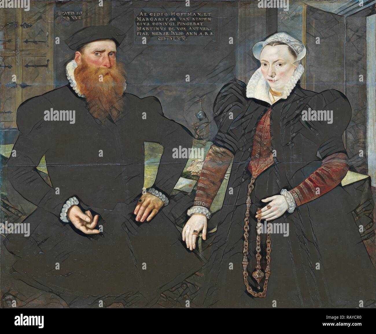 Ritratto di Gillis Hooftman, armatore, e sua moglie Margaretha van Nispen (Gilles van Eichelenberg, chiamato Hoffman reinventato Foto Stock