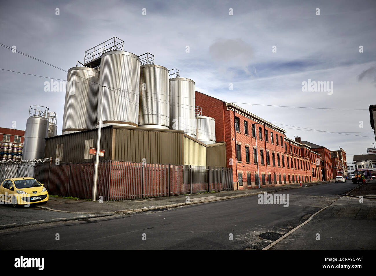 Costruito in mattoni, Joseph Holt brewery Empire Street, Cheetham Foto Stock