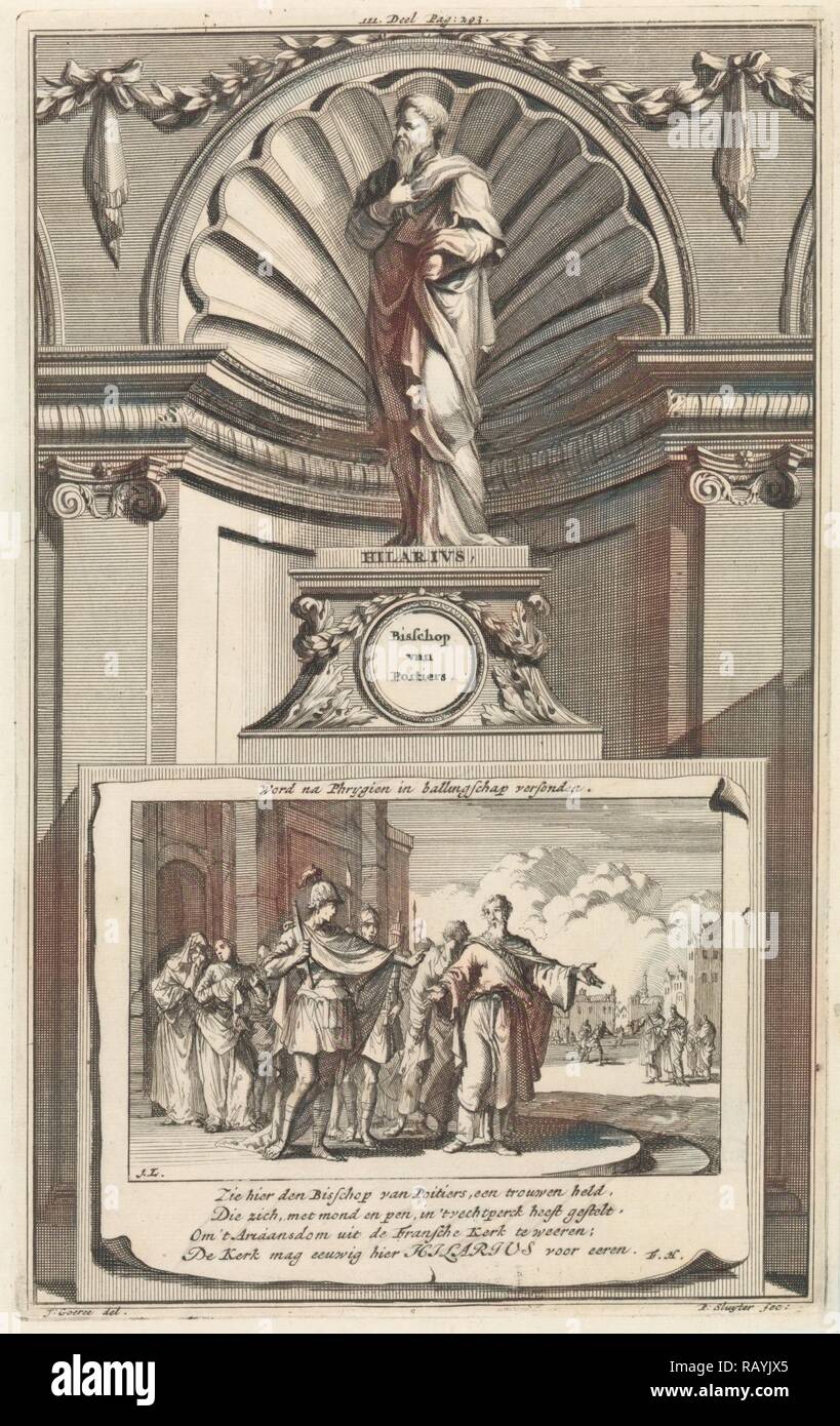 H. Ilario di Poitiers, Dottore della Chiesa, Jan Luyken, Zacharias Chatelain (II), François Halma, 1698. Reinventato Foto Stock