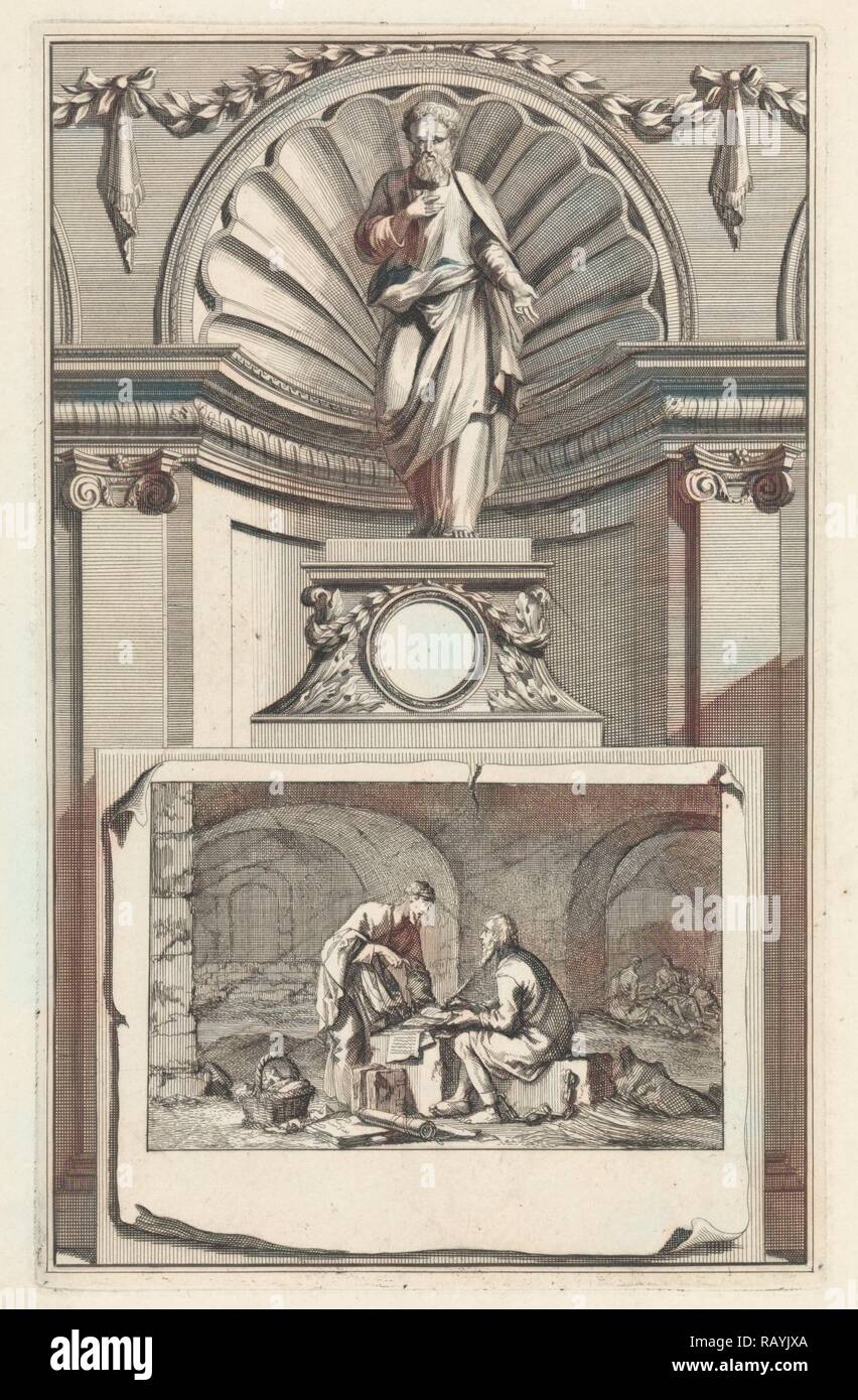 Padre della Chiesa Eusebio di Cesarea, Jan Luyken, Zacharias Chatelain II, Jan Goeree, 1698. Reinventato Foto Stock