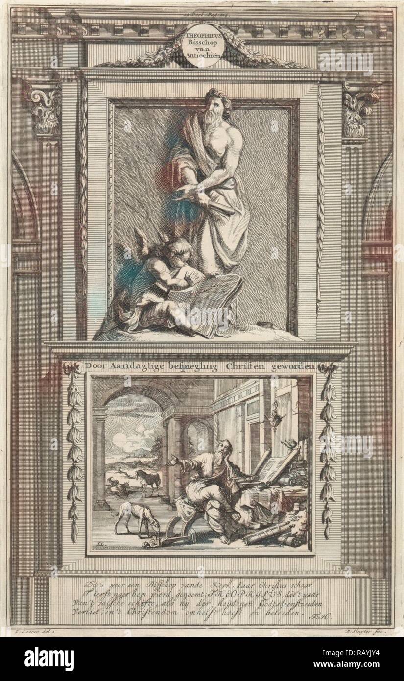 H. Teofilo di Antiochia, apologista, Jan Luyken, Zacharias Chatelain (II), François Halma, 1698. Reinventato Foto Stock