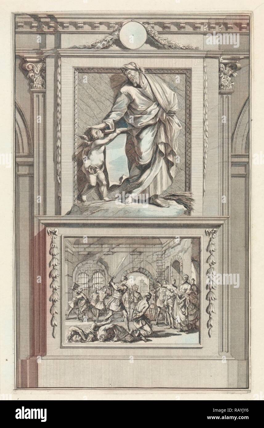 H. filosofo Giustino, apologista, Jan Luyken, Zacharias Chatelain (II), Jan Goeree, 1698. Reinventato Foto Stock