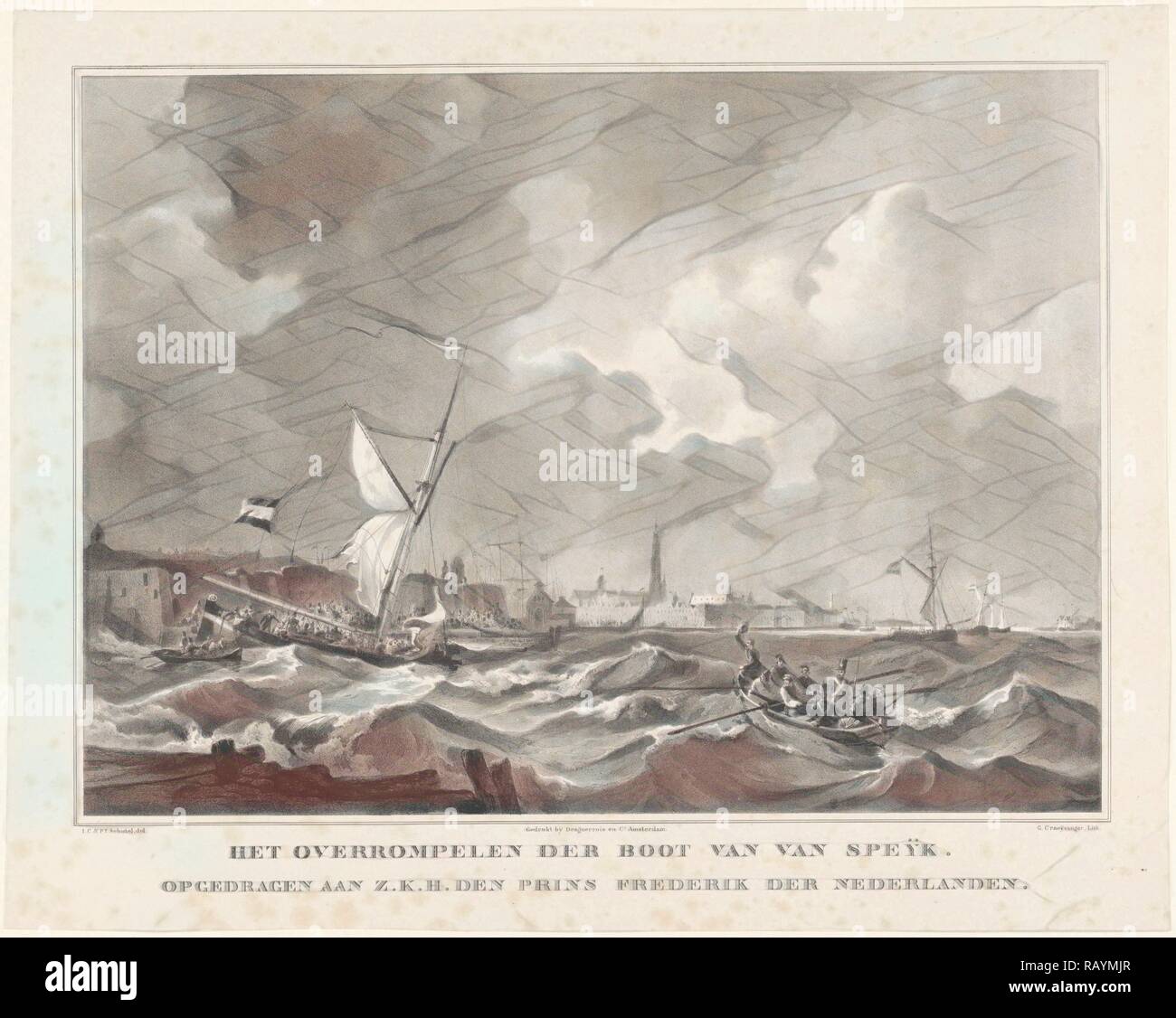 La nave di Jan van Speijk, 1831. Gijsbertus Craeyvanger, Desguerrois & Co., Frederik (Prins der Nederlanden), 1831 reinventato Foto Stock