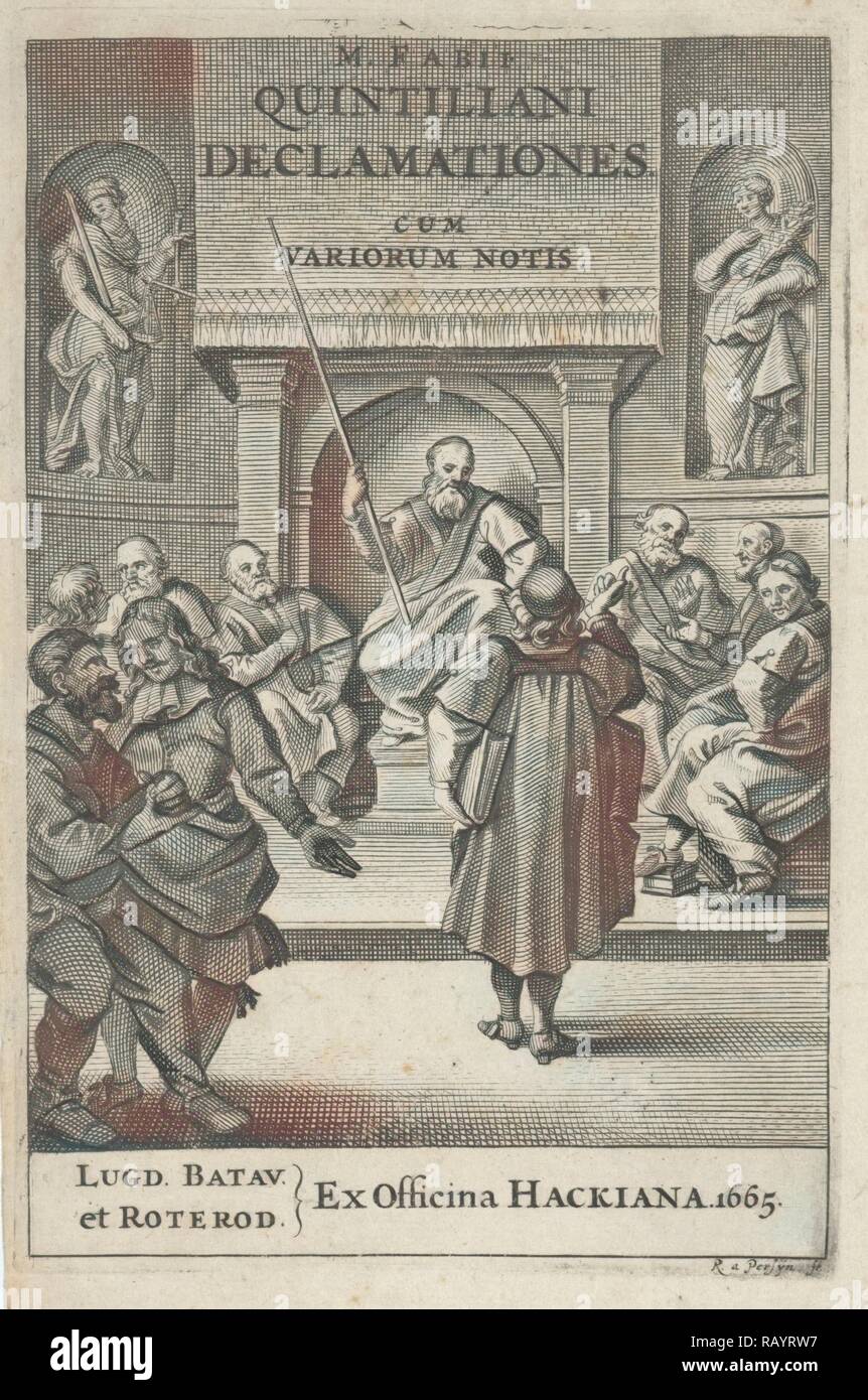 Interno della chiesa con il clero, Reinier Van Persijn, Franciscus Hackius, 1665. Reinventato da Gibon. Arte Classica con un reinventato Foto Stock