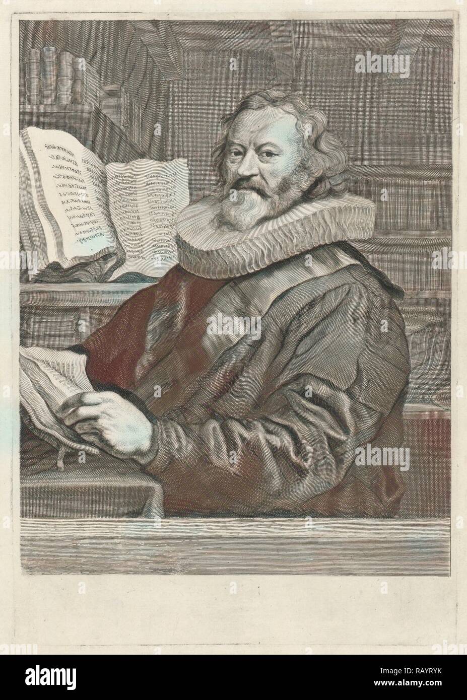 Ritratto di Gerardus Joannes Vossius, stampa maker: Theodor Matham, Joachim Von Sandrart, 1615 - 1676. Reinventato Foto Stock