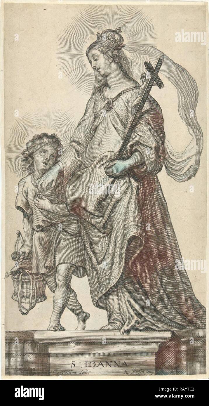 Santa Giovanna di Valois, stampa maker: Reinier Van Persijn, Theodoor VAN Thulden, Pieter de Bailliu I, 1623 - 1668 reinventato Foto Stock