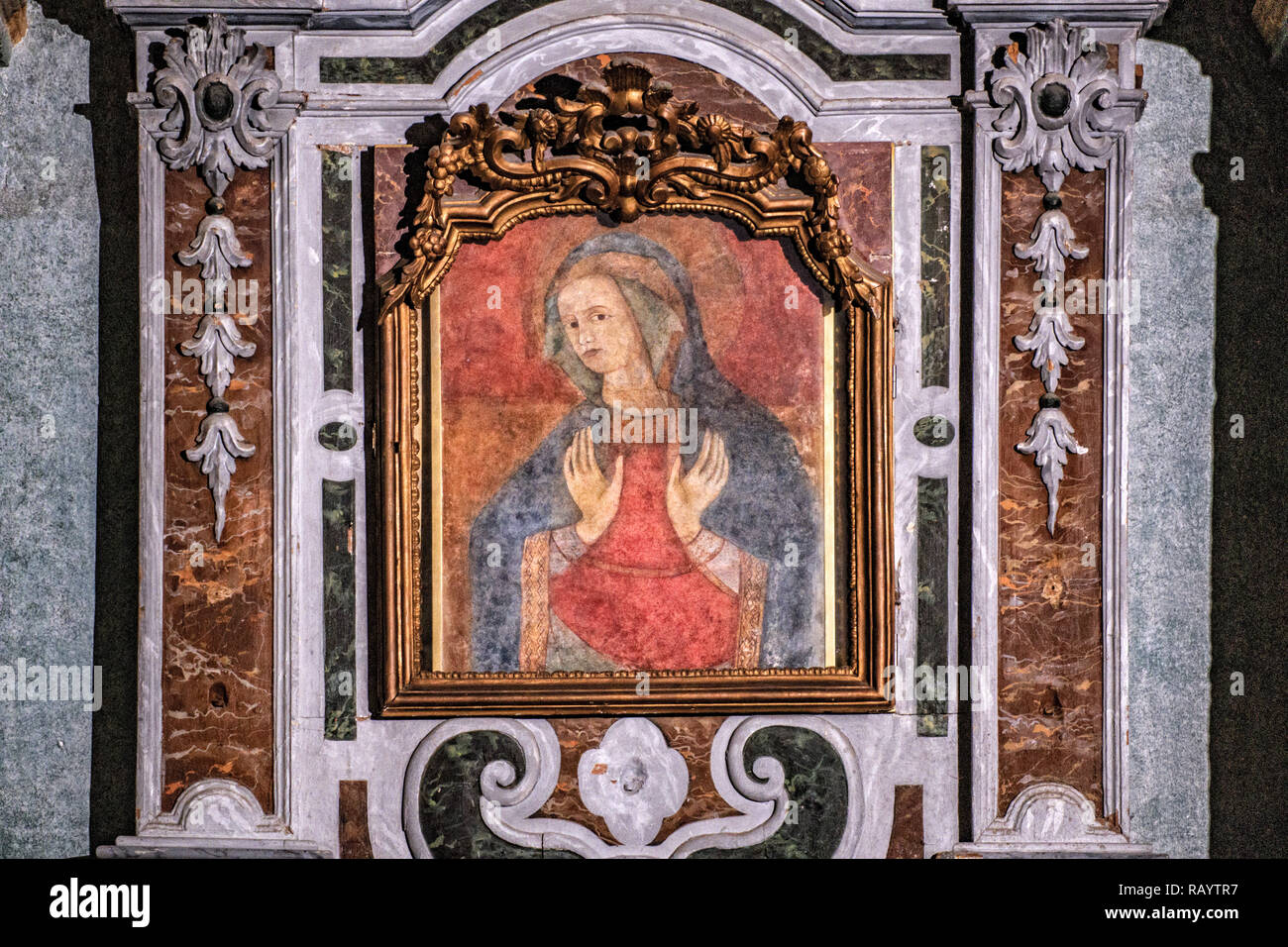 Italia Basilicata Madonna di Picciano Chiesa Santuario affresco della Madonna di Picciano Foto Stock