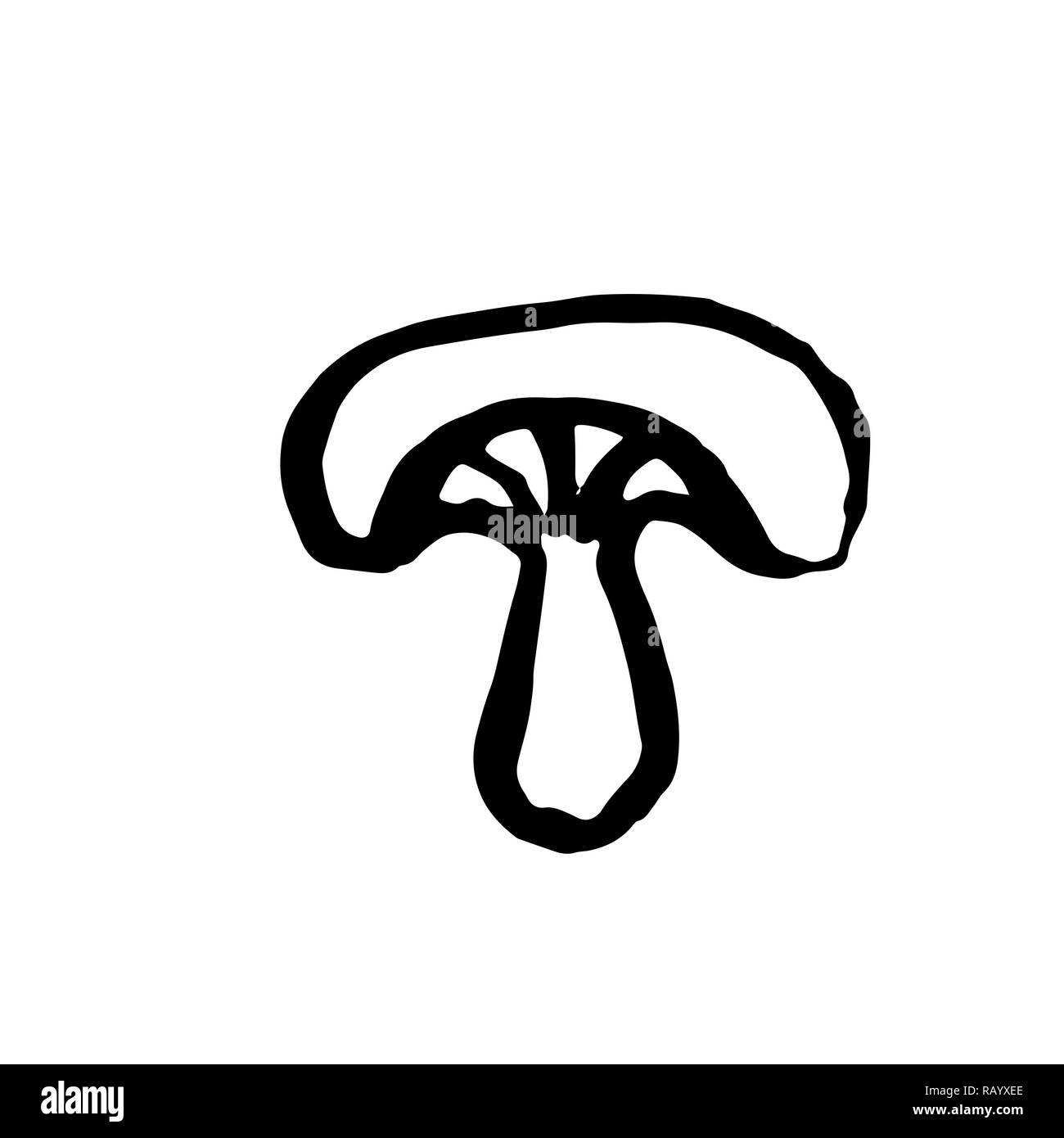 Fungo spazzola grunge icona. Illustrazione Vettoriale. Illustrazione Vettoriale