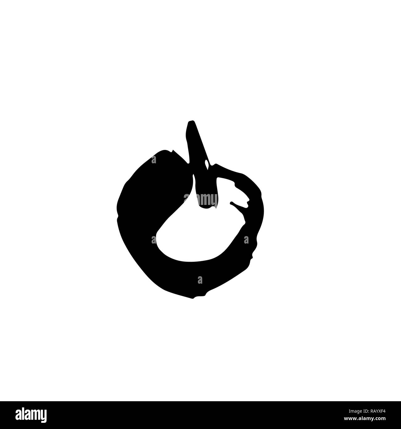 Icona pulsante di swithing su. Grunge di inchiostro illustrazione vettoriale. Illustrazione Vettoriale