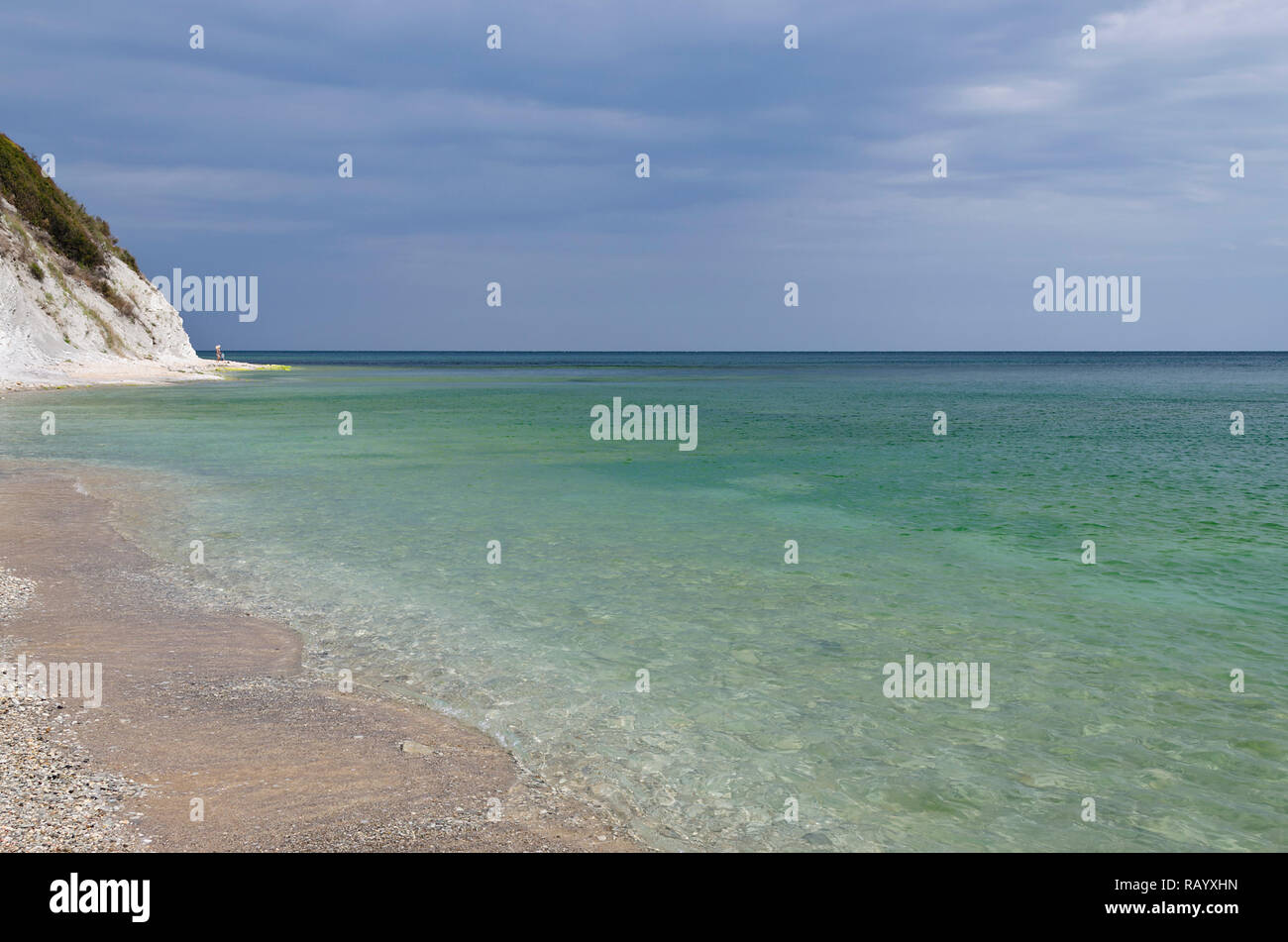 Tramonto sulla spiaggia di Byala resort in Bulgaria, Europa Foto Stock