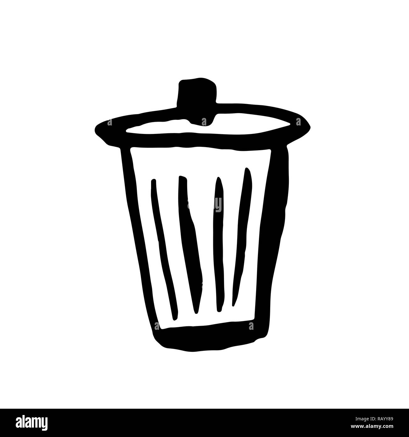 Bidone dei rifiuti gunge icona. Illustrazione Vettoriale. Illustrazione Vettoriale