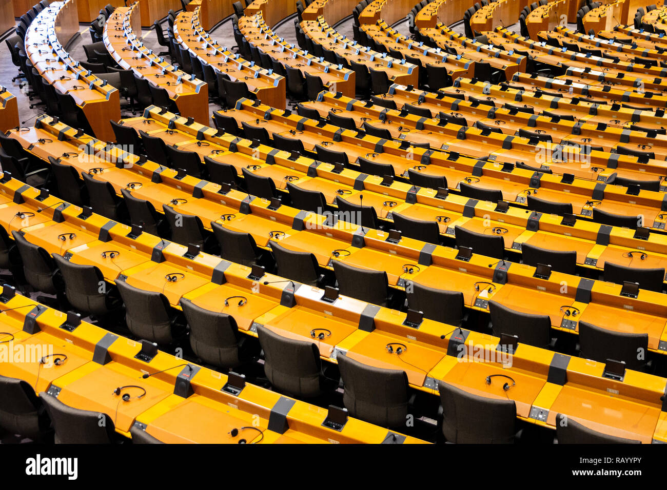 Bruxelles, Belgio - 30 luglio 2014: l'Unione europea Parlamento europeo stanza a Bruxelles. Foto Stock