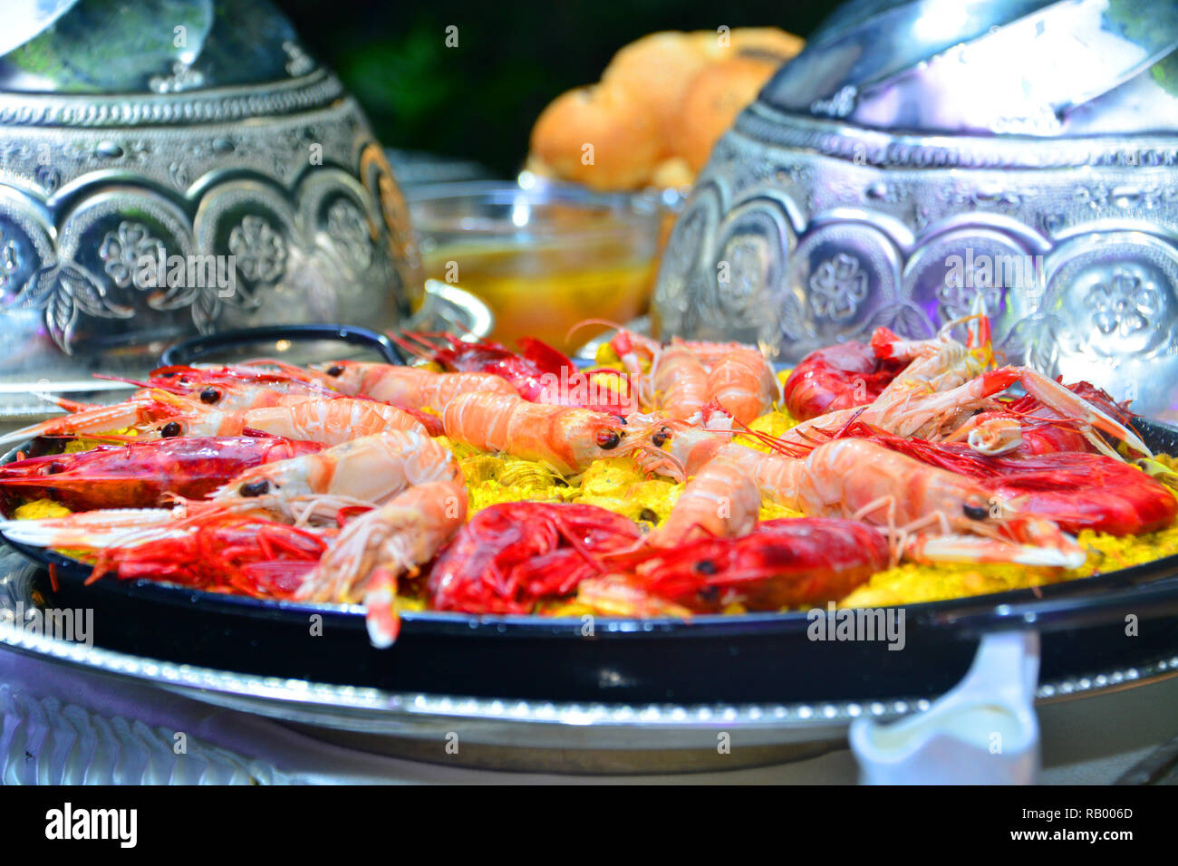 Paella al Borough Market . Foto Stock