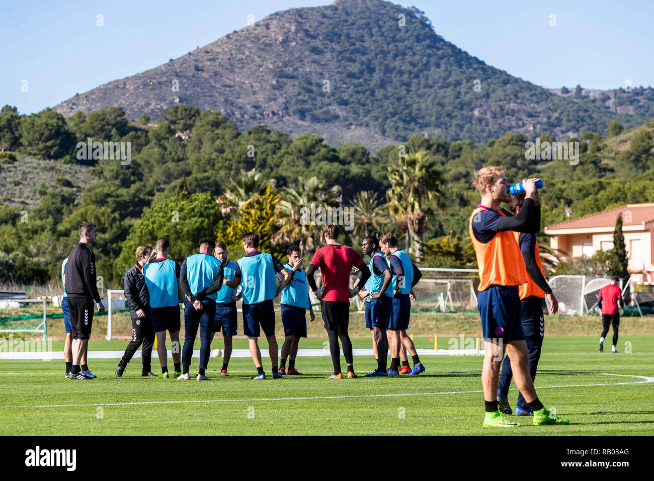LA MANGA, Spanje, 05-01-2019, calcio, La Manga Club Resort, olandese eredivisie, stagione 2018/2019, giocatori del FC Utrecht il passo, durante il training camp Utrecht in La Manga 5-01-2019, Foto Stock