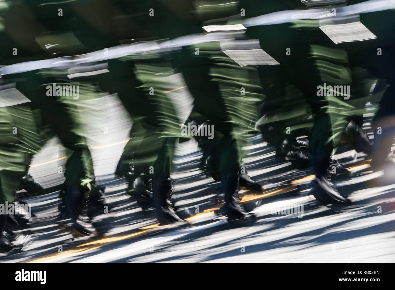 Pechino, la Russia. 9 maggio 2018. Soldati russi prendere parte alla vittoria parata del giorno a Mosca, Russia, 9 maggio 2018. Credito: Wu Zhuang/Xinhua/Alamy Live News Foto Stock