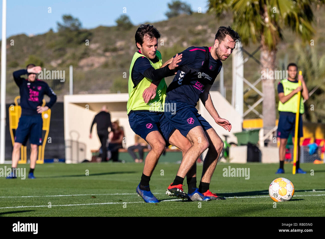 LA MANGA, Spanje, 05-01-2019, calcio, La Manga Club Resort, olandese eredivisie, stagione 2018/2019, FC Utrecht player Lukas Gortler (L), FC Utrecht player Sander van de Streek (R), durante il training camp Utrecht in La Manga 5-01-2019, Credito: Pro scatti/Alamy Live News Credito: Pro scatti/Alamy Live News Credito: Pro scatti/Alamy Live News Credito: Pro scatti/Alamy Live News Credito: Pro scatti/Alamy Live News Foto Stock