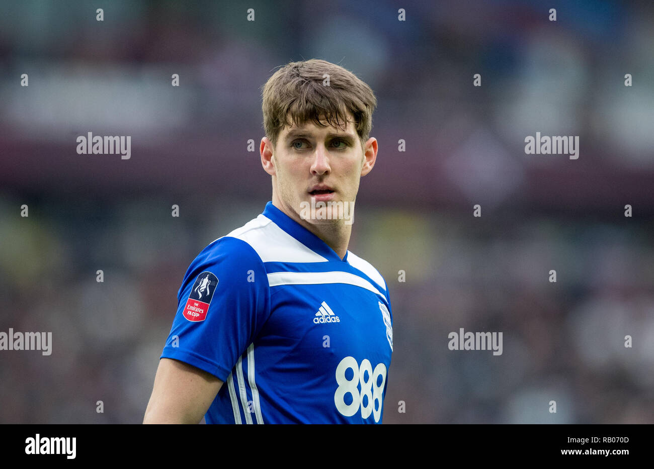 Londra, Regno Unito. 5° gennaio 2019. Londra, Regno Unito. Dal 5 gennaio 2019. Connor Mahoney (in prestito da Bournemouth) di Birmingham City durante la FA Cup terzo turno match tra il West Ham United e Birmingham City a Londra, Regno Unito, Inghilterra il 5 gennaio 2019. Foto di Andy Rowland. . (La fotografia può essere utilizzata solo per il giornale e/o rivista scopi editoriali. www.football-dataco.com) Credito: Andrew Rowland/Alamy Live News Credito: Andrew Rowland/Alamy Live News Foto Stock