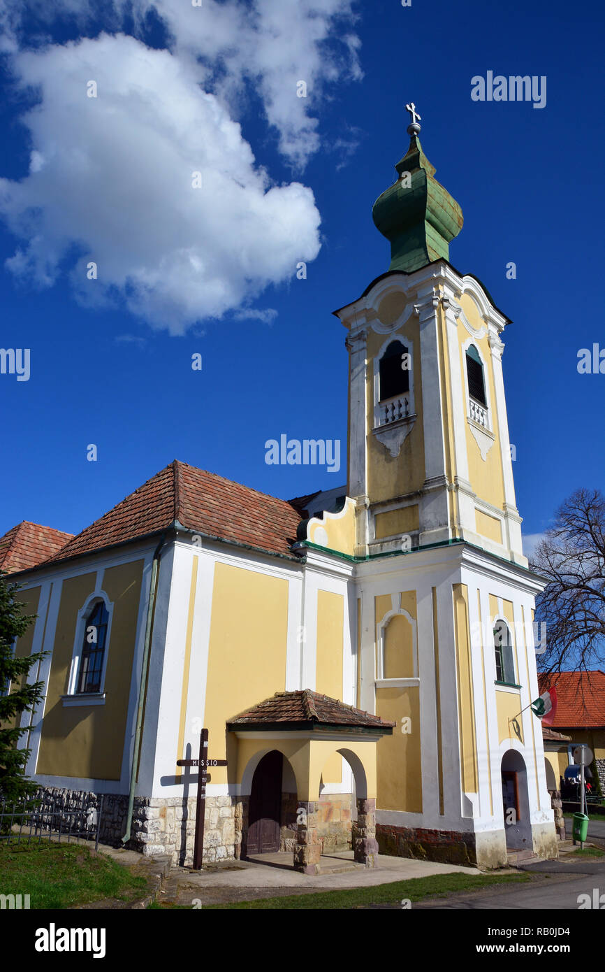 San Giacomo chiesa cattolica romana, Nézsa, Ungheria Foto Stock