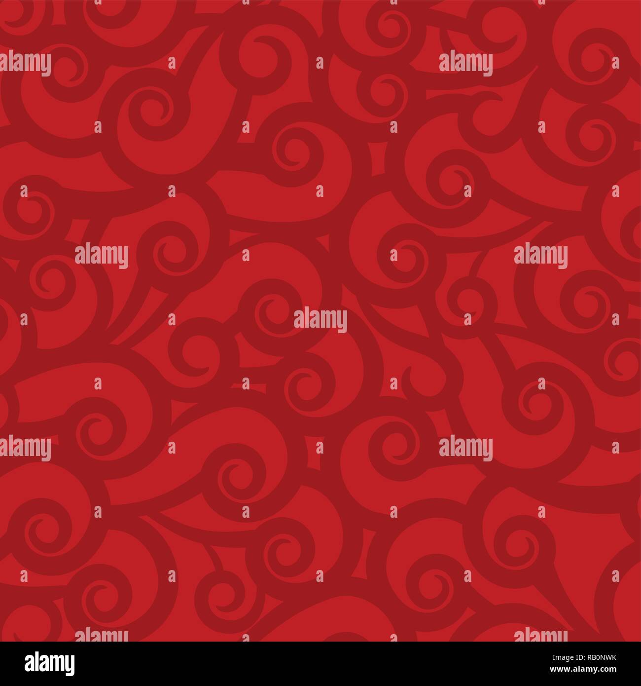 Rosso luminoso colorato sfondo astratto con ornamento ondulata per la decorazione di qualsiasi pacchetto o caramella wrap. Illustrazione Vettoriale