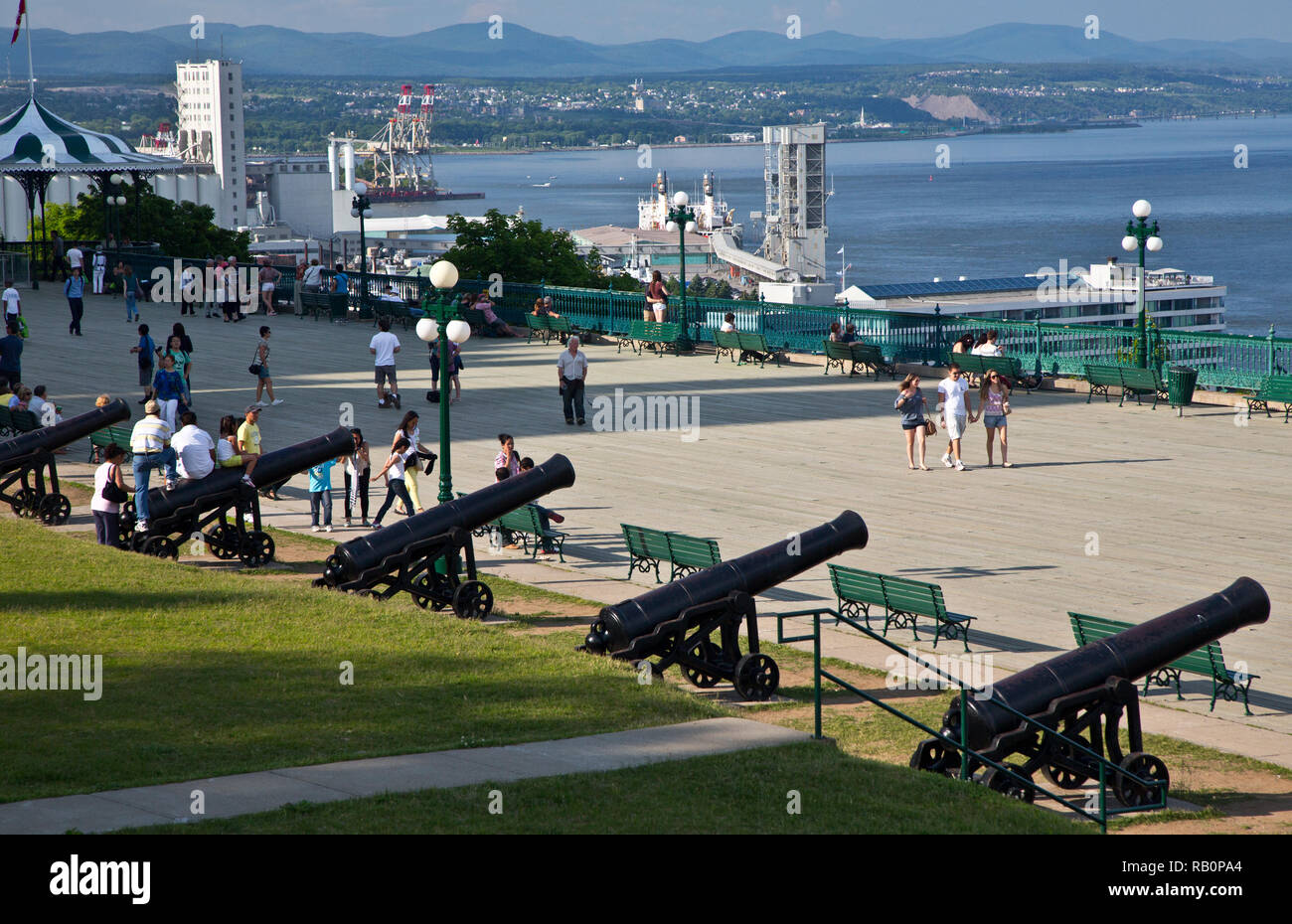 Canoni lungo le scogliere della Vecchia Quebec City,Canada Foto Stock