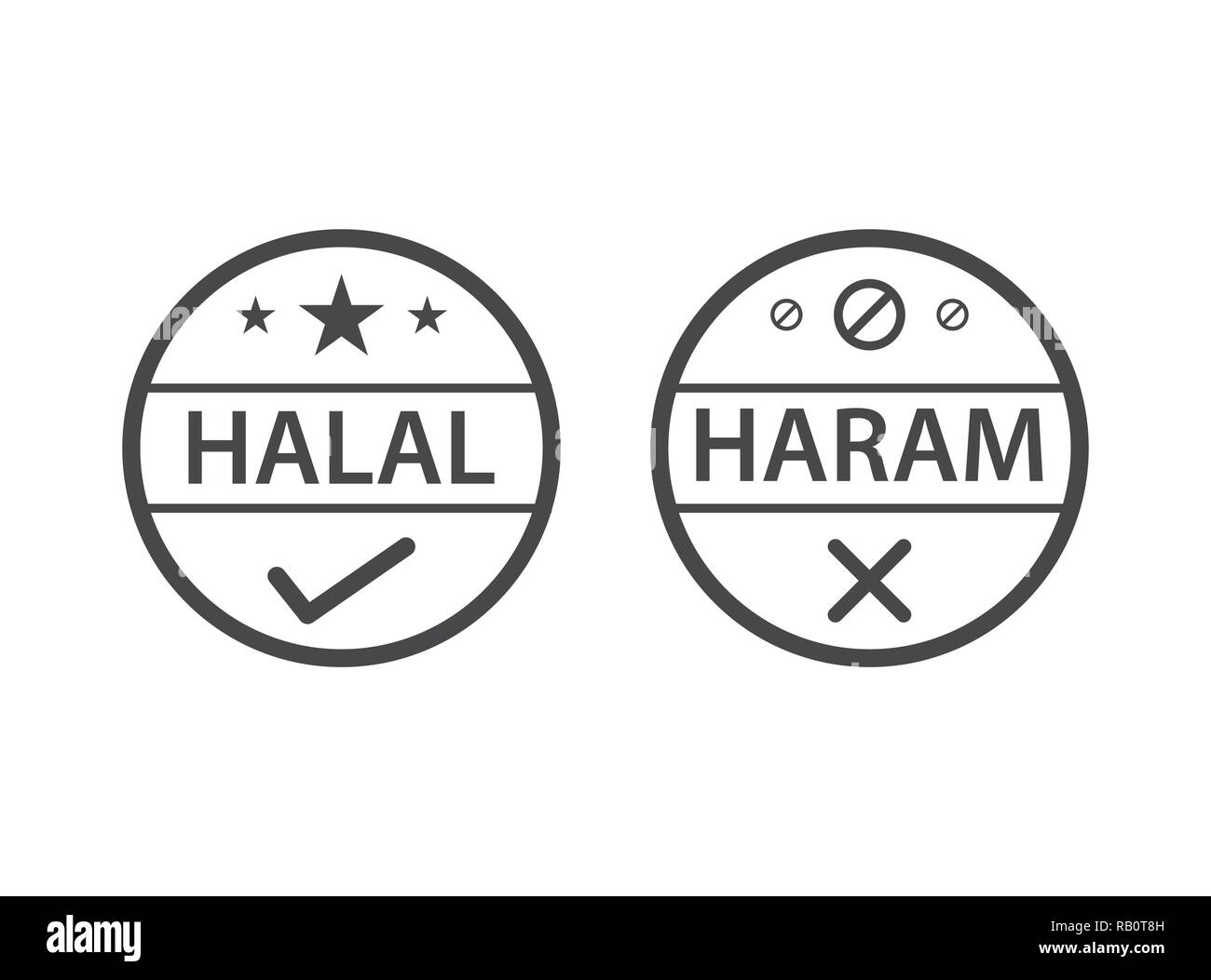 Halal haram icona Illustrazione Vettoriale