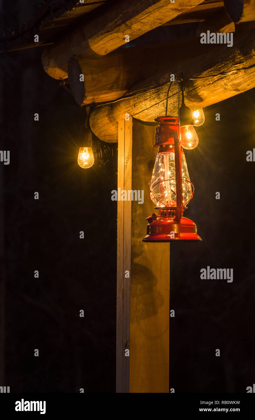 Lanterna Uragano In Vetro Con Struttura Metallica - Decorazione Rustica Per Casa O Esterno - Foto 13