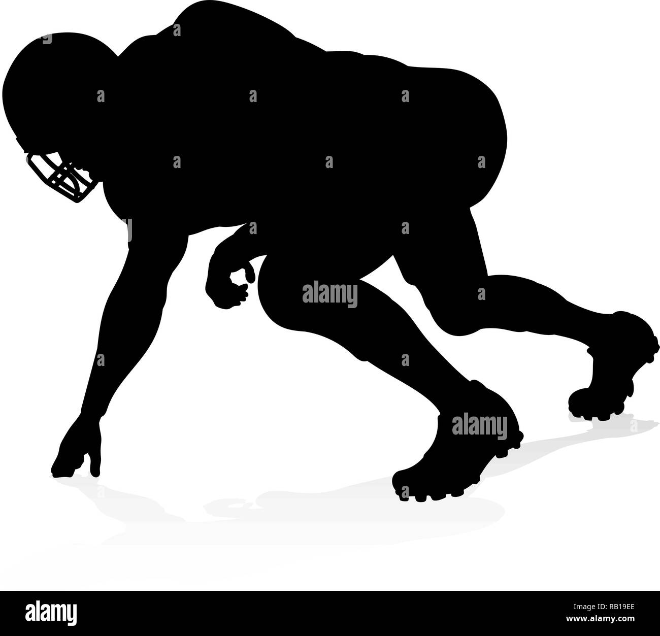 Silhouette giocatore di football americano Illustrazione Vettoriale