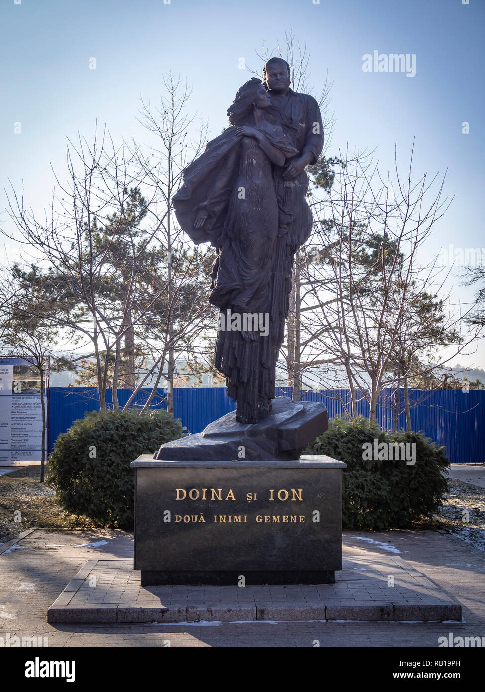CHISINAU in Moldova-gennaio 05, 2019: Ion e Doina Aldea-Teodorovici monumento Foto Stock