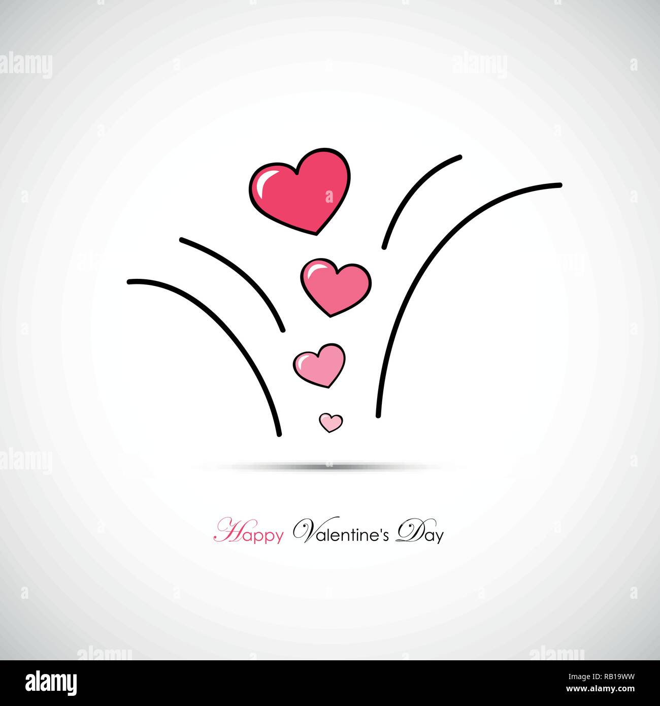 Essere il mio valentine felice il giorno di san valentino Cuori rosa illustrazione vettoriale EPS10 Illustrazione Vettoriale