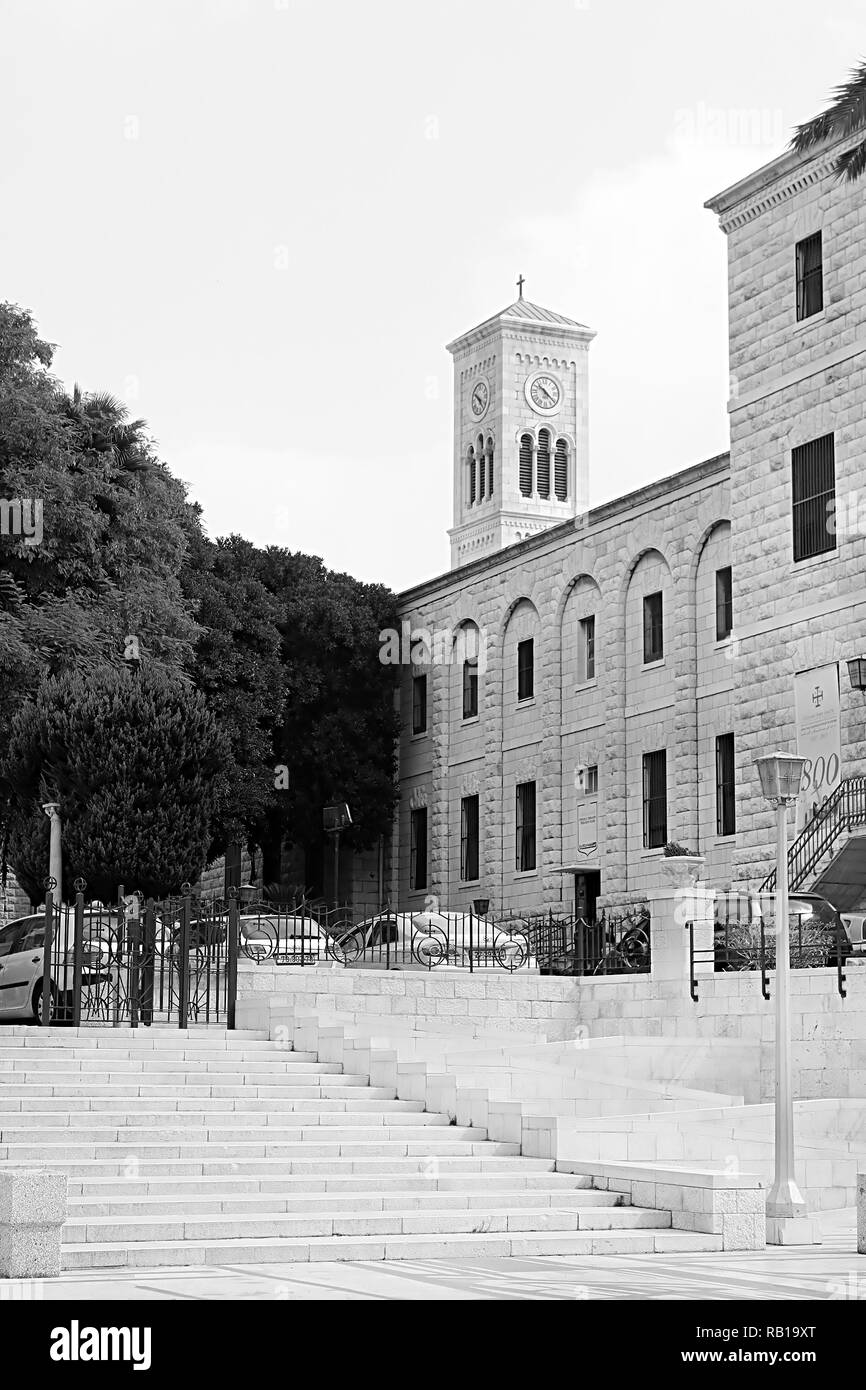 NAZARETH, Israele - 21 settembre 2017: Terra Sancta Scuola e Chiesa di Giuseppe di Nazaret, Israele Foto Stock