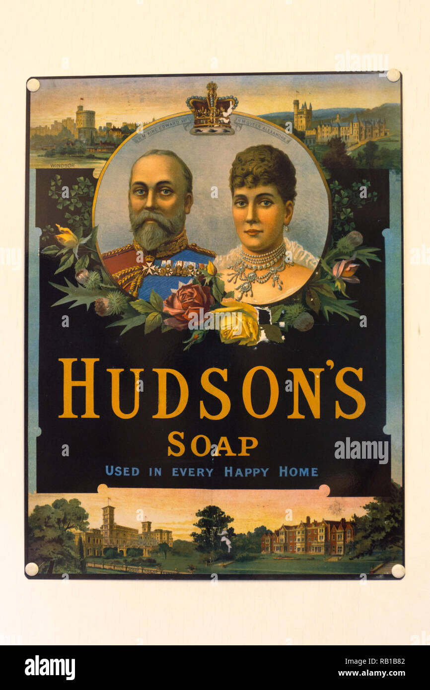 Hudson's sapone pubblicità vintage, poster pubblicitario Foto Stock