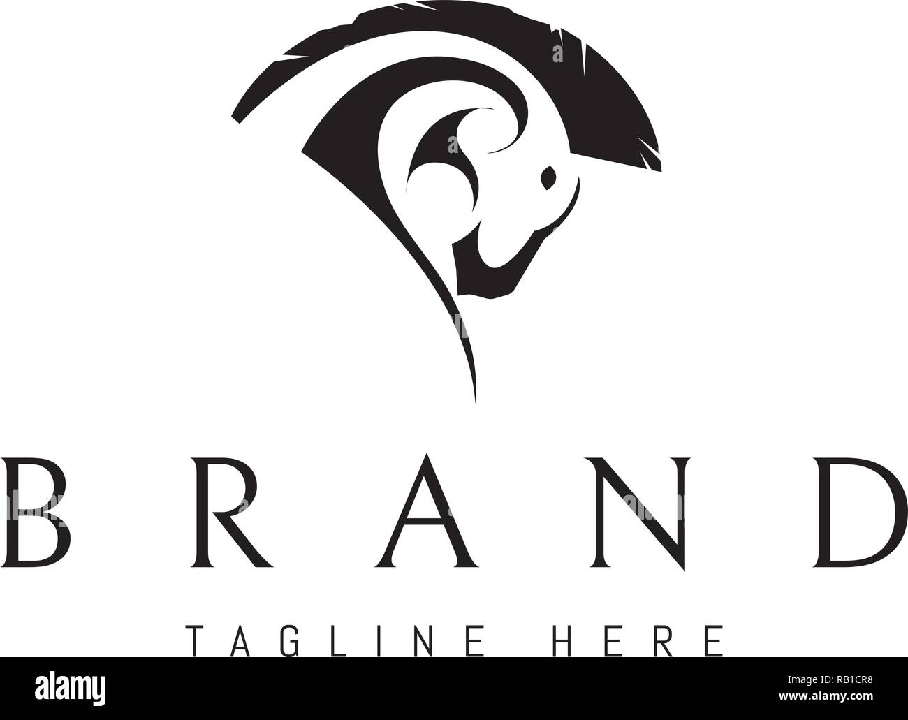 Abstract di nero di immagine di una testa di cavallo. Illustrazione Vettoriale