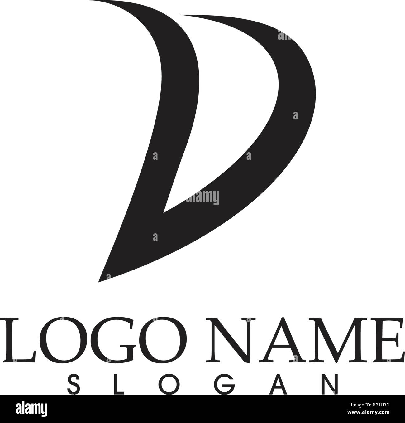 D il logo e il simbolo fast Illustrazione Vettoriale