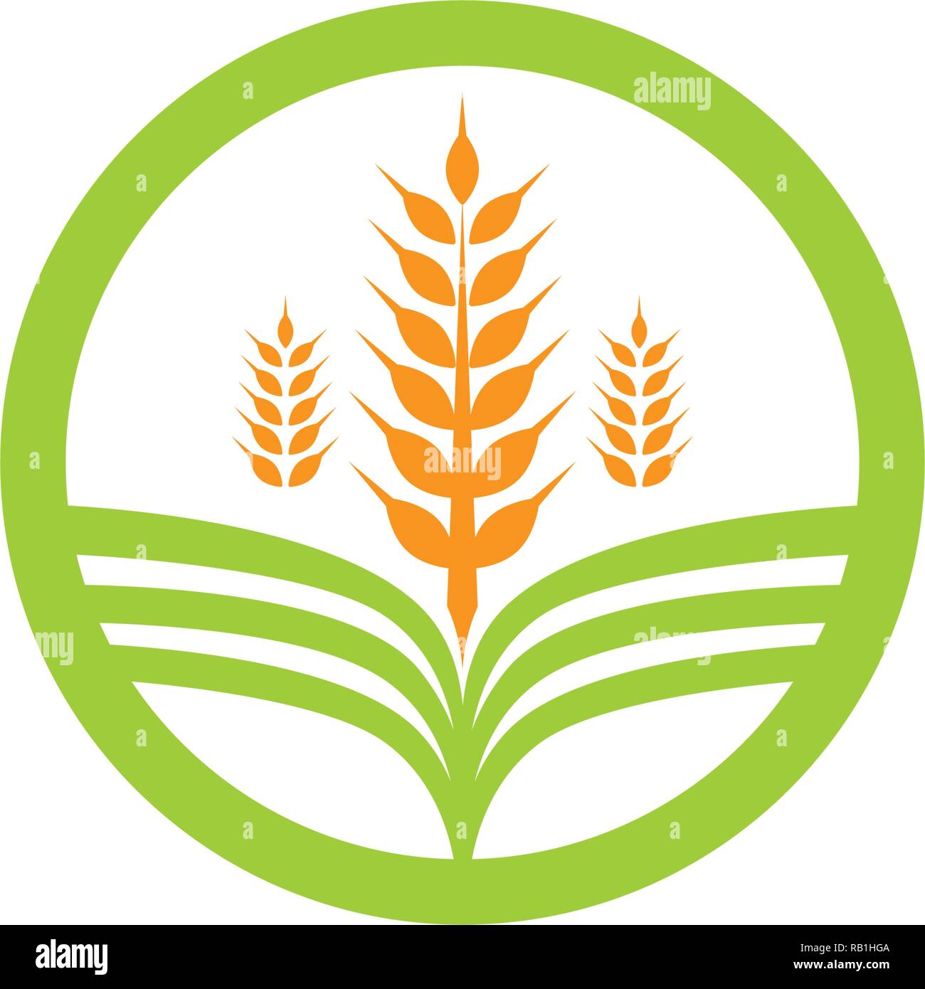 Agricoltura logo aziendale unico verde immagine vettoriale Illustrazione Vettoriale