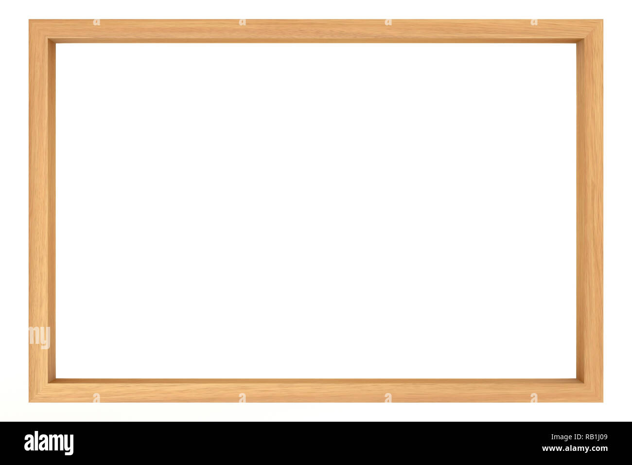 Svuotare il telaio in legno con copia spazio isolato su sfondo bianco, 3d illustrazione Foto Stock