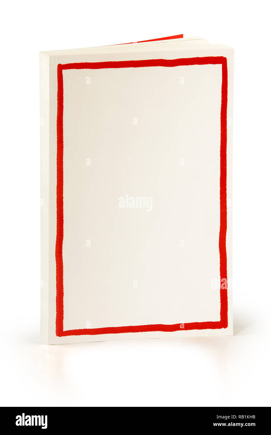 Libro bianco coperchio con cornice rossa - percorso di clipping per dimensione massima) Foto Stock