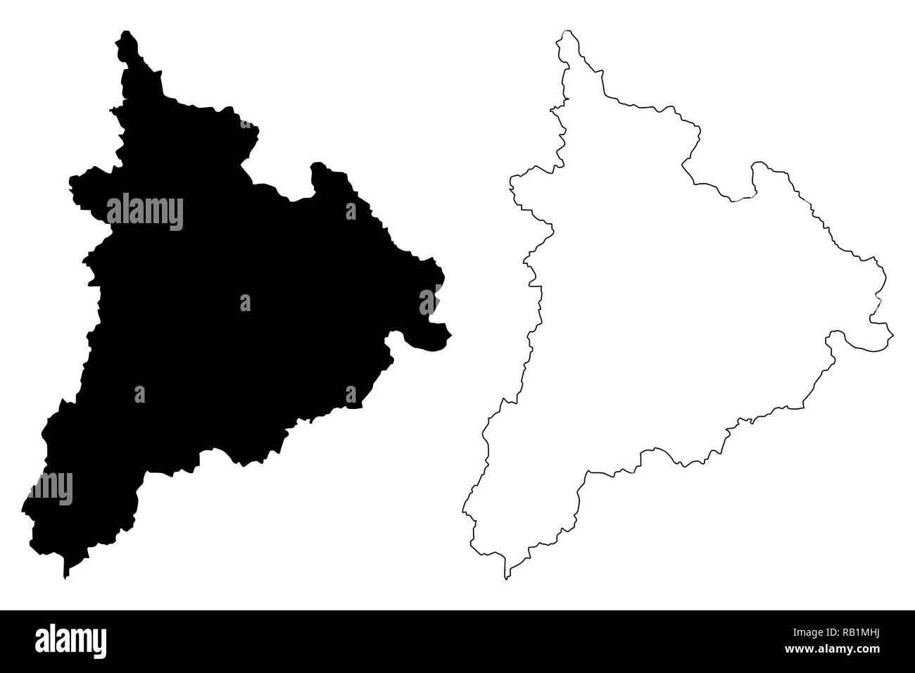 Kon Tum provincia (Repubblica socialista del Vietnam, suddivisioni del Vietnam) mappa illustrazione vettoriale, scribble schizzo Tinh Kon Tum mappa Illustrazione Vettoriale