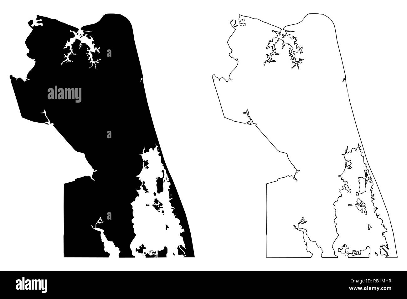 Virginia Beach City (Stati Uniti città, Stati Uniti d'America, usa city) mappa illustrazione vettoriale, scribble schizzo città di Virginia Beach mappa Illustrazione Vettoriale