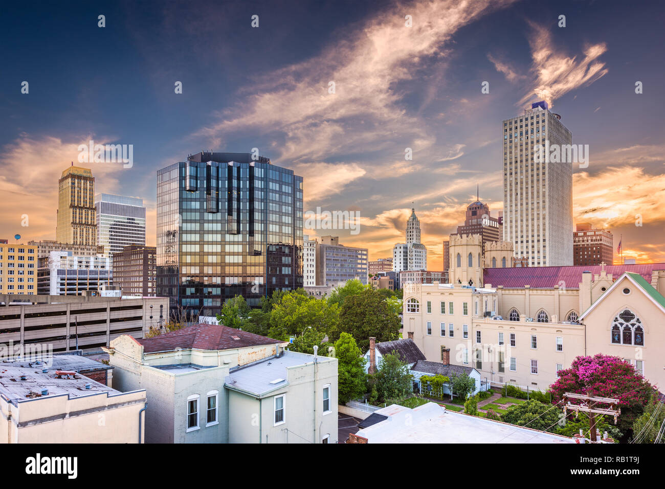 Memphis, Tennessee, Stati Uniti d'America downtown skyline della citta' al tramonto. Foto Stock