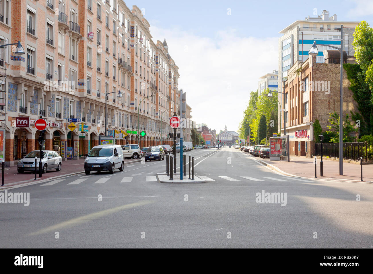 LILLE, Francia - maggio 02.2011: strade urbane nel centro storico della città Foto Stock