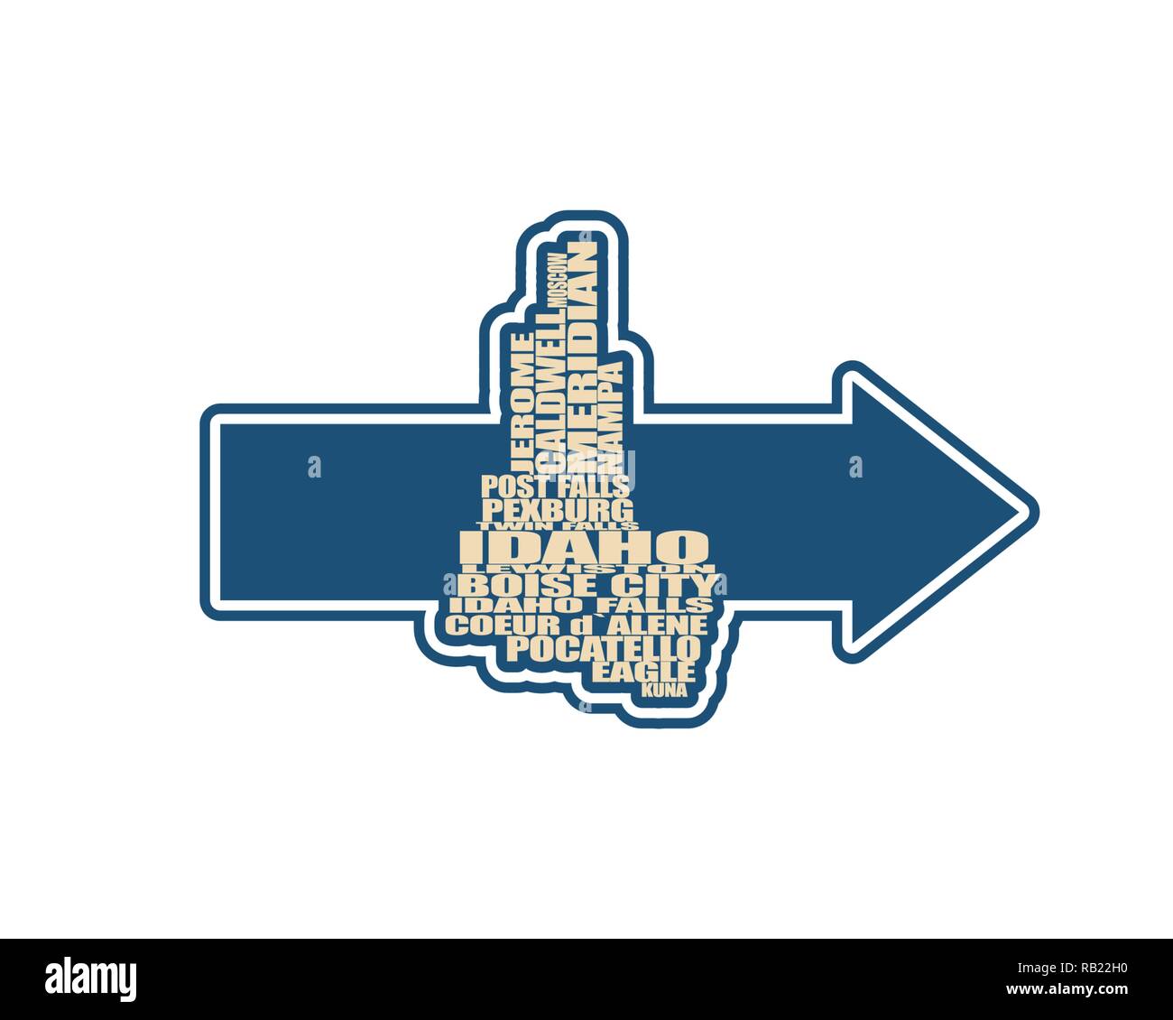 Word cloud mappa di Idaho membro Illustrazione Vettoriale