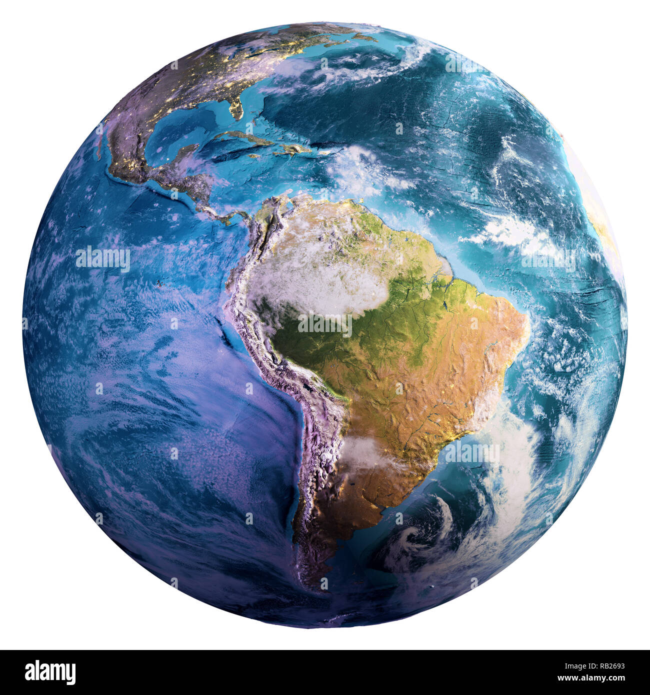 Il pianeta terra continenti Foto Stock
