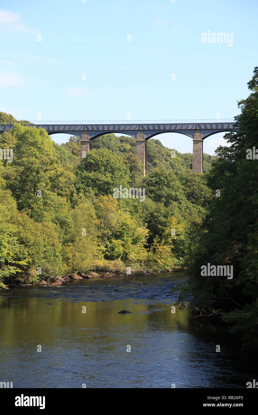 Acquedotto Pontcysyllte, Sito Patrimonio Mondiale dell'UNESCO, Llangollen, Dee Valley, Denbighshire, il Galles del Nord, Wales, Regno Unito Foto Stock