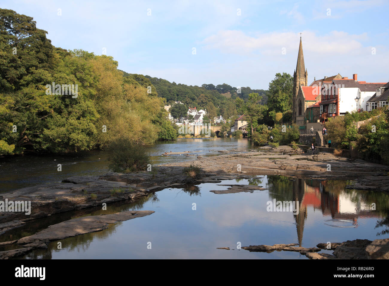 Llangollen, Dee fiume Dee Valley, Denbighshire, il Galles del Nord, Wales, Regno Unito Foto Stock
