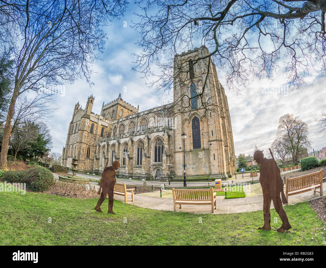 Nella cattedrale di Ripon- un ampio angolo di visione Foto Stock