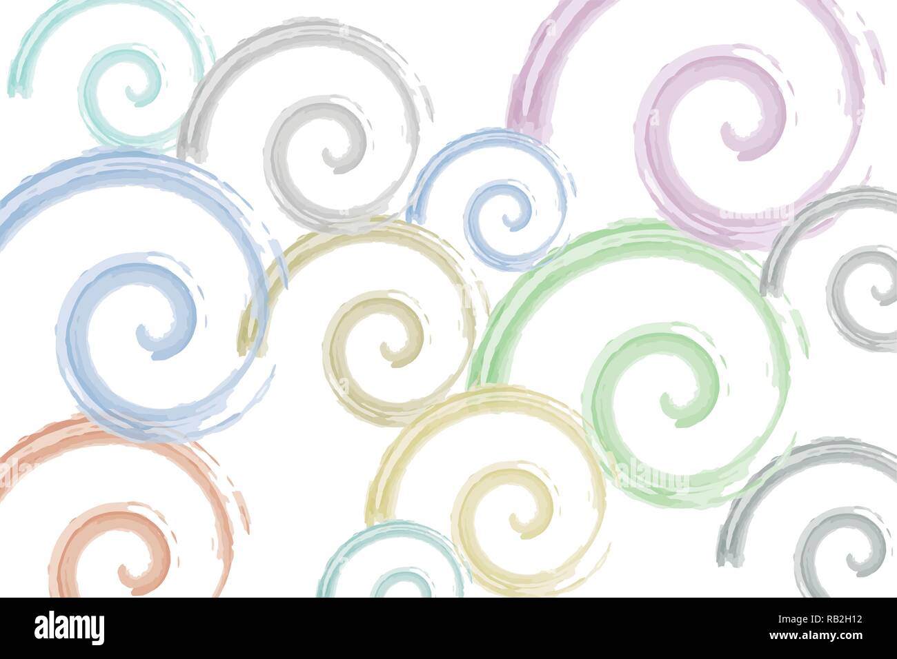 La configurazione di sfondo di astrazione di onda. Acquerello pennello vettore di stile arte. Verde, Blu e colori rosa su sfondo bianco. Illustrazione Vettoriale