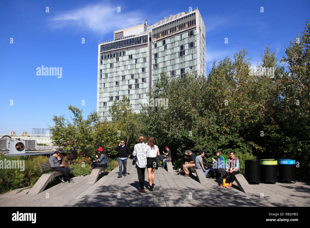 Hotel standard, High Line Park, Manhattan, New York, New York, Stati Uniti d'America Foto Stock