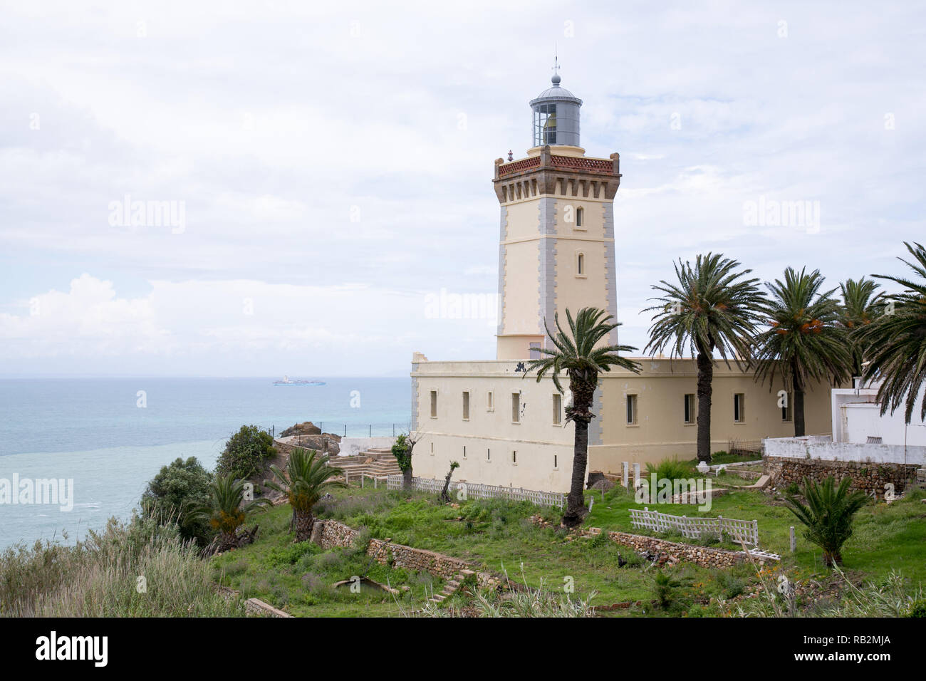 Il Capo Spartel Lighthouse, Tangeri, Marocco. Foto Stock